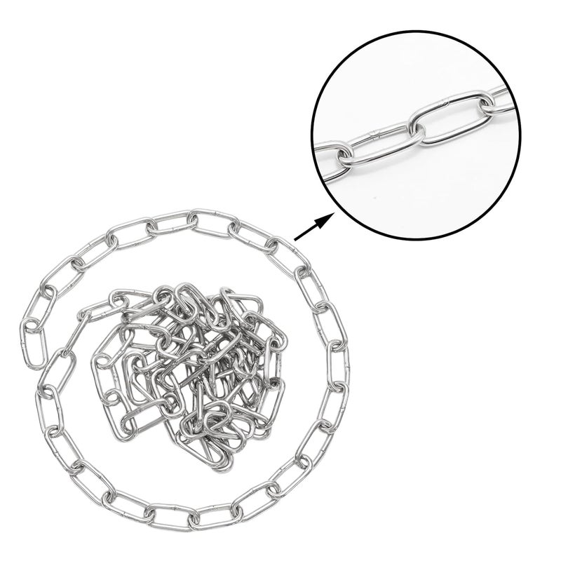 Mormchlots 304 Stainless Steel Chain, Heavy Duty Chain, Hanging Chain, for Clothesline, guardrail Chain, pet Chain (Length:2m / 6.56feet, Thickness:4mm / 0.16inch) - Image 4
